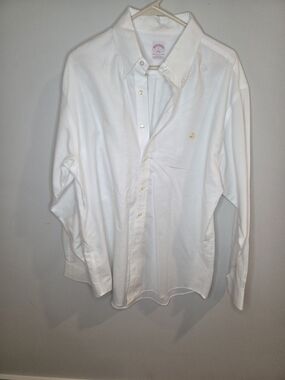 Brooks Brothers White Long-Sleeve Button-Down Dress Shirt